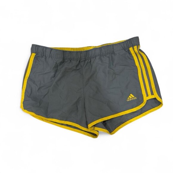 Adidas Women's Grey and Yellow Shorts - Picture 1 of 2
